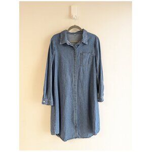 Denim button down shirt dress